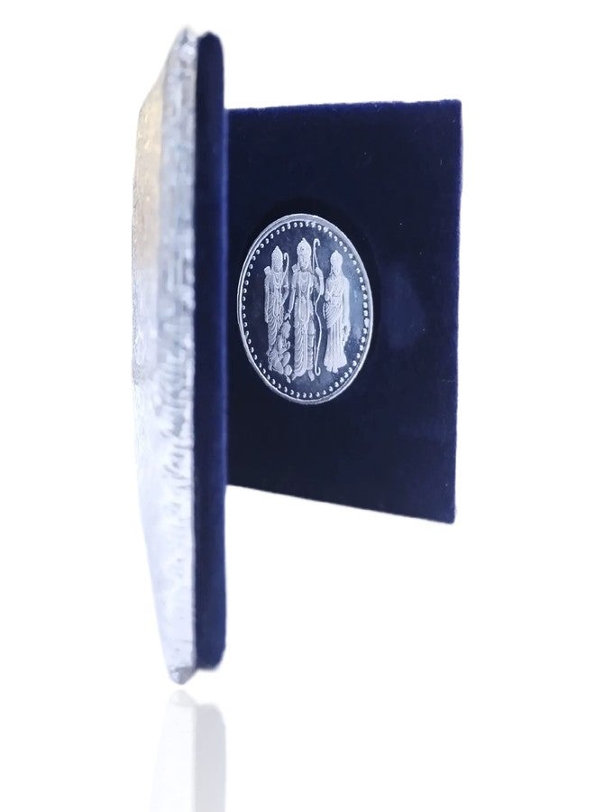 NINE10 German Silver Coins 10 Grams Silver Plated of Ram Darbar for Ram Navami Pooja or Diwali Gift Items for Men, Women, Staff, Customer, Clients, Corporate with Velvet Gift Box (Pack of 5 Pcs) - Image 4