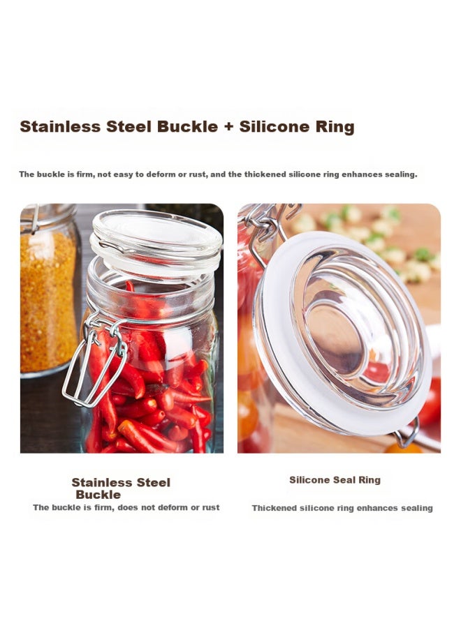 Scybe Glass Storage Jars, Small Size For Jam, Honey, Kitchen Seasonings, 270ml, Set Of 2 - Image 1