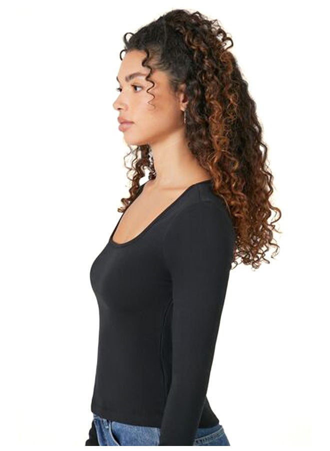 FOREVER 21 Square-Neck Long-Sleeve Top - Image 2