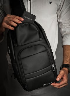 Motevia Motevia Crossbody Shoulder Bag Leather Chest Bag Sling Bag with Padded Strap and Front Pockets for Men and Women Size 39 x 24 cm  - Image 3