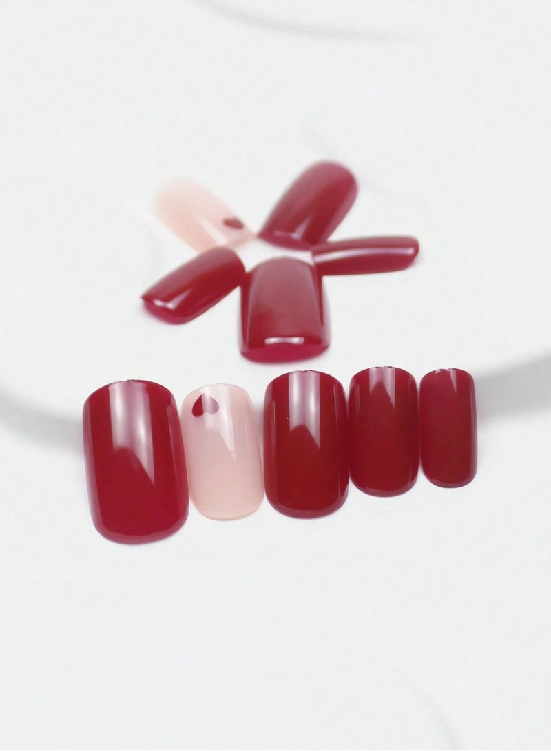 اظافر تركيب بتصميم مربع تحتوي العلبه على 24 ظفر مع مبرد اظافر و صمغ - Image 3