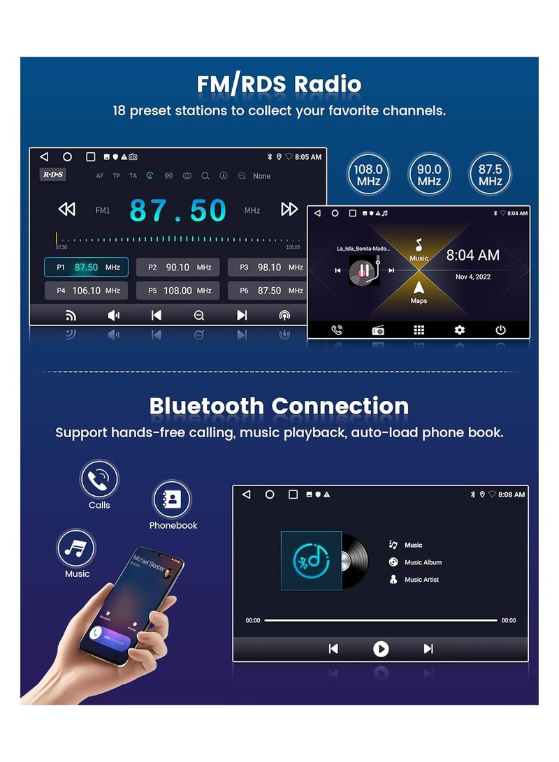 Android Car Stereo For Ford Taurus 2011-2016 4GB RAM Support Apple Carplay Android Auto Wireless QLED Touch Screen DSP Bluetooth 4G SIM Radio DSP AHD Camera Included