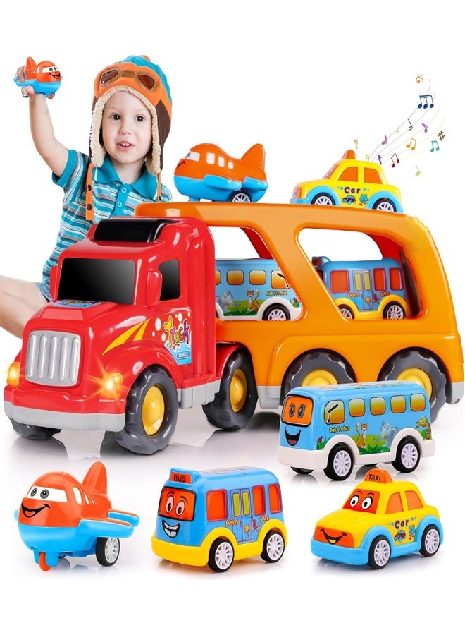 Bukela Carrier Truck Toddler Toys Car,  Transport Toy for 1 2 3 4 Year Old Boys Girls 18 Month 5-in-1 Kid Playset Gifts for Preschool Birthday - Image 1