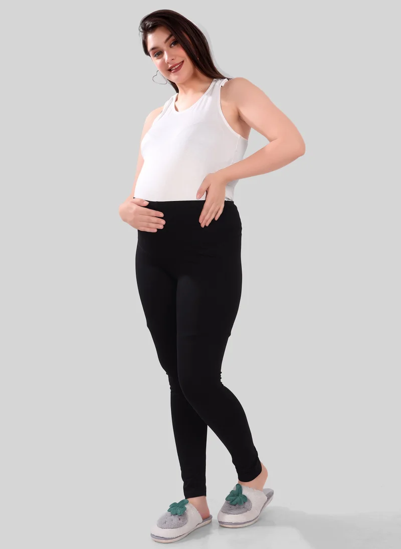 TUMMY Pack of 2 Viscose Solid High Waist Maternity Leggings