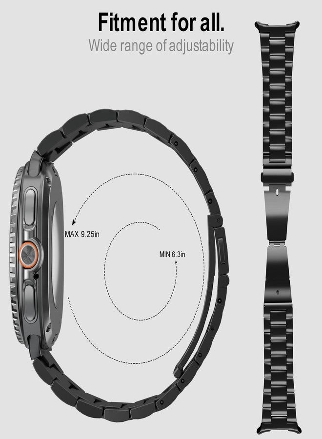 SPGUARD Metal Band Compatible with Samsung Galaxy Watch 8 40mm/44mm/Classic 46mm 2025,No Gap Business Stainless Steel Strap for Galaxy Watch8 Men Women,NOT for Other Models(Black) - Image 4