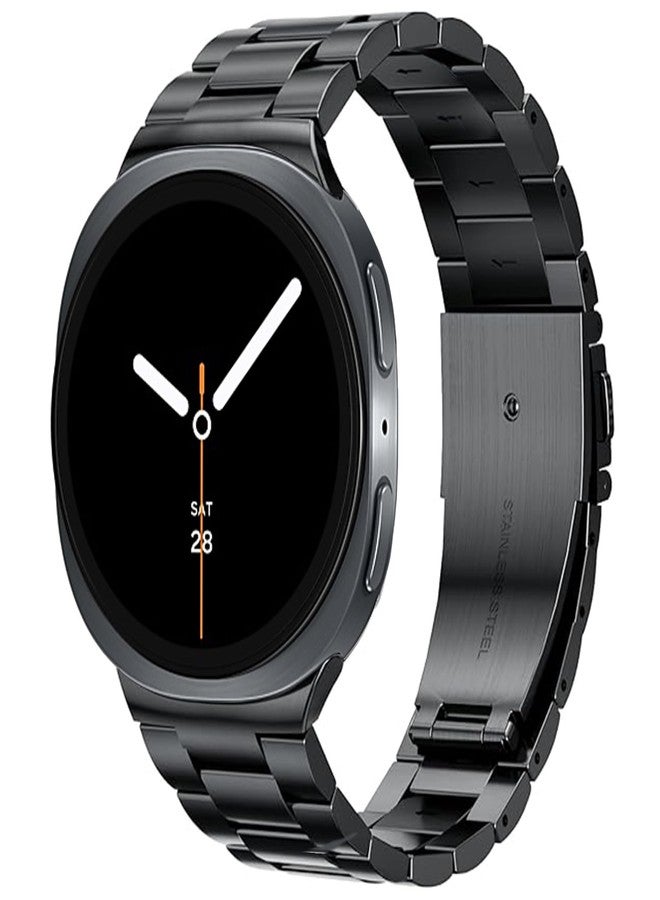 SPGUARD Metal Band Compatible with Samsung Galaxy Watch 8 40mm/44mm/Classic 46mm 2025,No Gap Business Stainless Steel Strap for Galaxy Watch8 Men Women,NOT for Other Models(Black) - Image 1