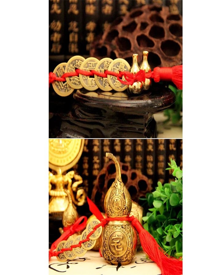 MWNAGO Brass Good Luck Wu Lou Hu Lu Gourd Chinese Feng Shui Luck and Treasure for Housewarming Gifts Home Decoration Peaceful Copper Statue Collectible Figure Sculpture Charm Amulet - Image 3