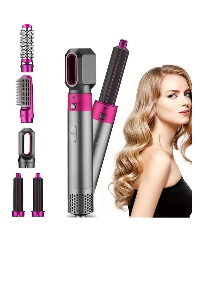 ELTRAZONE 5-in-1 Hot Air Brush Hair Dryer and Curler Tool Set – Electric Hair Brush with Curling, Straightening, and Styling Functions, One-Step Hair Dryer Brush for Smooth Blowouts, Defined Curls, Volume Boost, and Effortless Hair Styling at Home or Travel - Image 1