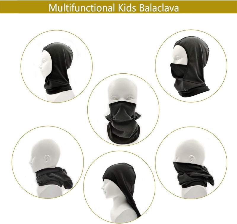 Nan YUHAN PRETTY Kids Balaclava Ski Mask Winter Face Warmer - 2pcs Black and Purple - Image 5