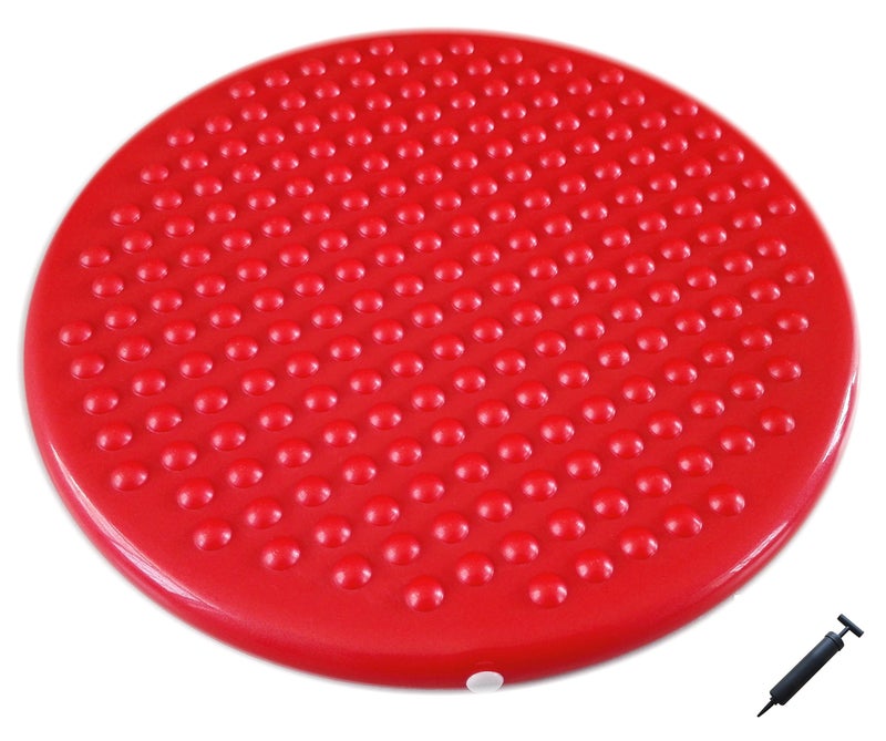 AppleRound Jr Inflatable Sensory Wiggle Seat for Kids 12 Inch 31 cm School Cushion with Pump Improves Focus ADHD Classroom Sitting Active Desk Chair Alternative Red - Image 2