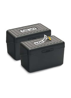 Y&D Index Card Holder 3x5 Box Organizer Case 3x5 Flash Note Holder 300 Capacity Box 2 Packs (Black)  - Image 1