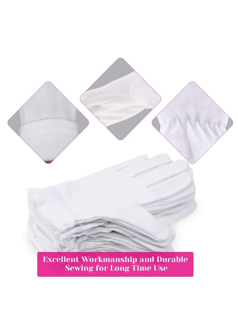 selizo 100 Percent Cotton Gloves for Dry Hands Eczema, Selizo 10 Pairs White Cotton Gloves for Women Dry Hands Moisturizing Cosmetic Sensitive Irritated Skin Spa - Image 2