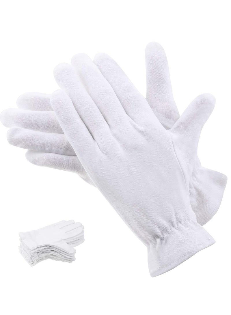 selizo 100 Percent Cotton Gloves for Dry Hands Eczema, Selizo 10 Pairs White Cotton Gloves for Women Dry Hands Moisturizing Cosmetic Sensitive Irritated Skin Spa - Image 1