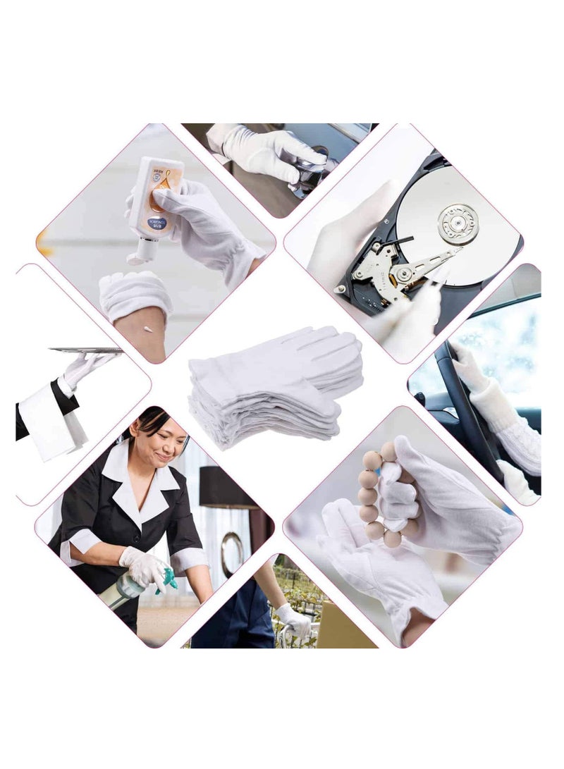 selizo 100 Percent Cotton Gloves for Dry Hands Eczema, Selizo 10 Pairs White Cotton Gloves for Women Dry Hands Moisturizing Cosmetic Sensitive Irritated Skin Spa - Image 4