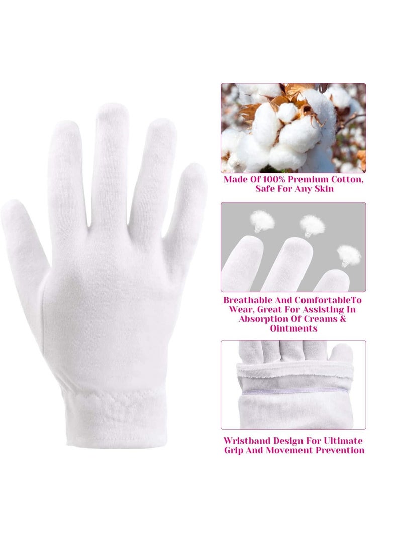 selizo 100 Percent Cotton Gloves for Dry Hands Eczema, Selizo 10 Pairs White Cotton Gloves for Women Dry Hands Moisturizing Cosmetic Sensitive Irritated Skin Spa - Image 5