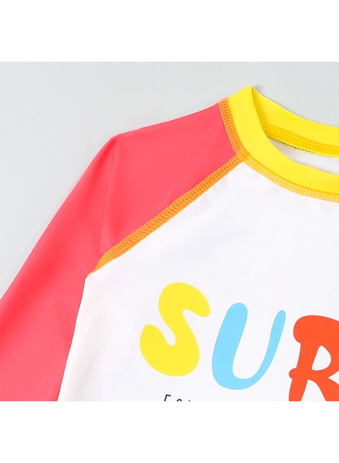 إسكدنيا خريف 2023 ملابس سباحة للأطفال متوسطة وصغيرة للأطفال بنطال بأكمام طويلة سريع الجفاف رياضي للحماية من الشمس - اللون: أزرق داكن - - Image 4