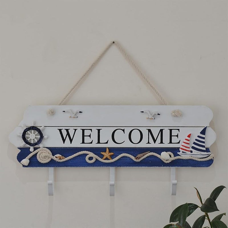 حامل ثلاثي الخطاف رف خشبي رف مدخل تخزين الحمام ديكور MA2270 لون - Image 5