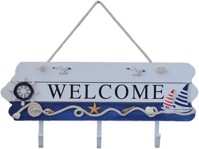 حامل ثلاثي الخطاف رف خشبي رف مدخل تخزين الحمام ديكور MA2270 لون - Image 4