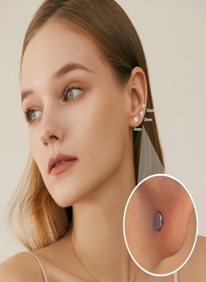 ONESING 18Pcs Threadless Flat Back Earrings 20G Stainless Steel Cartilage Earrings for Women Hypoallergenic Small Huggie Hoop Flat Back Stud Earrings Tragus Helix Labret Lip Conch Push in Nose Studs Body Piercing Jewelry - Image 5