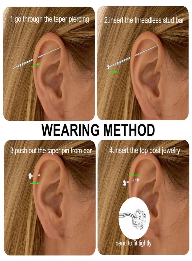 ONESING 18Pcs Threadless Flat Back Earrings 20G Stainless Steel Cartilage Earrings for Women Hypoallergenic Small Huggie Hoop Flat Back Stud Earrings Tragus Helix Labret Lip Conch Push in Nose Studs Body Piercing Jewelry - Image 3