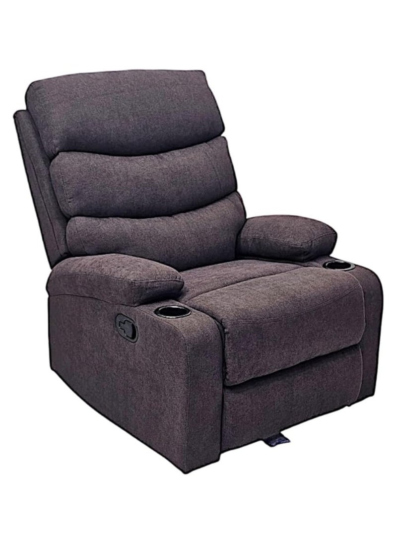 Multi Home Furniture Best Single Recliner 360 Sofa MH-03847 FABRIC Modern Rocker Ergonomic Lounge 360 Degree Swivel With cup-holderSingle Sofa Seat Living Room Chair (Brwon)  - Image 4