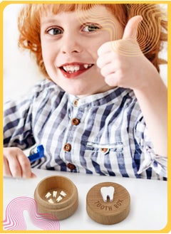 She&Little 3D Carved Tooth Fairy Box Set, Wooden Baby Tooth Keepsake Box for Boys & Girls, Tooth Storage Memory Box Gift, Portable & Compact  - Image 4