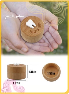 She&Little 3D Carved Tooth Fairy Box Set, Wooden Baby Tooth Keepsake Box for Boys & Girls, Tooth Storage Memory Box Gift, Portable & Compact  - Image 2