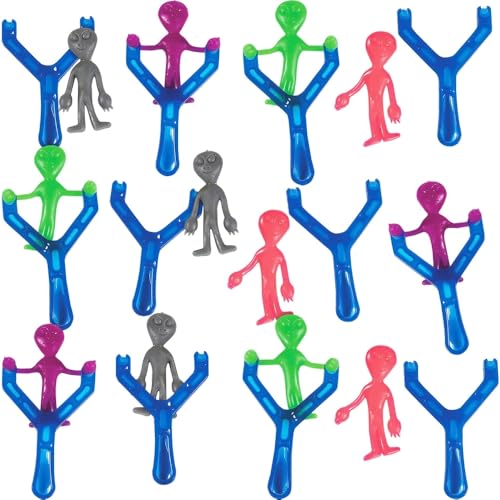 Fun Express Alien Shooter Toys Set of 12 Shooters and Stretchy Aliens Party Favor and Novelty Toys - Image 1
