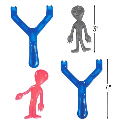 Fun Express Alien Shooter Toys Set of 12 Shooters and Stretchy Aliens Party Favor and Novelty Toys - Image 5