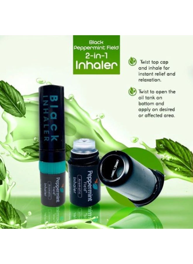Peppermint Field Black - Powerful Herbal Inhaler - 6 Pack - Image 2