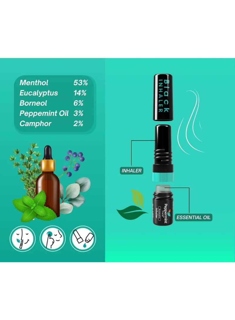 Peppermint Field Black - Powerful Herbal Inhaler - 6 Pack - Image 3