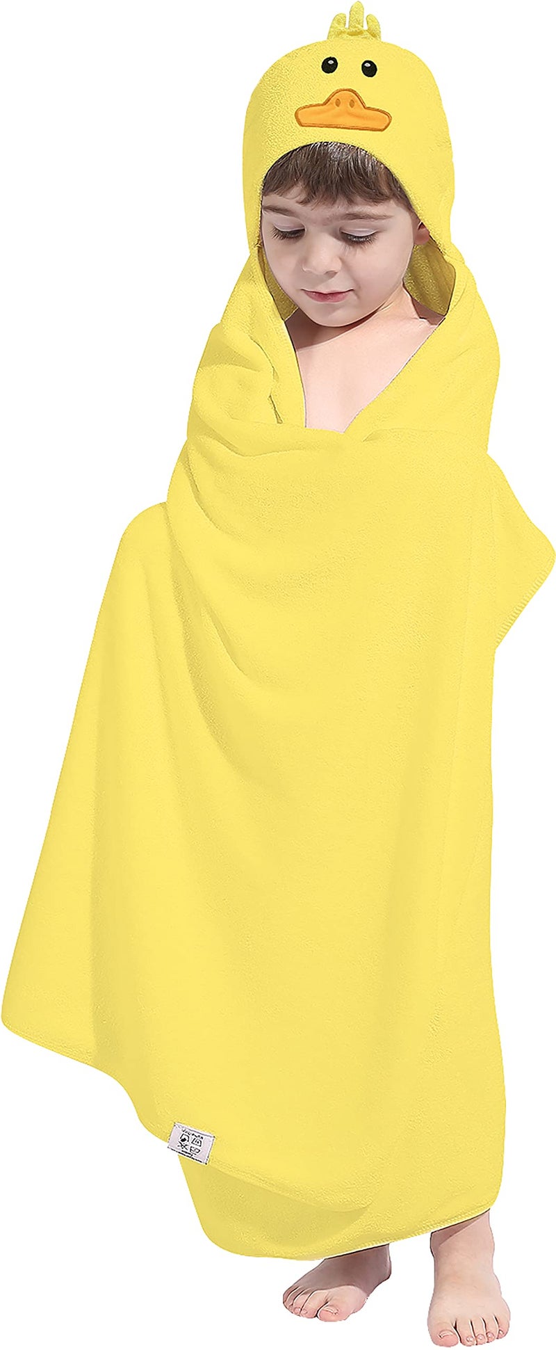 HIPHOP PANDA HIPHOP PANDA Hooded Towel for Kids  Viscose Derived from Bamboo 30 X 50 INCH Large Size for 310 Yrs  Premium Kids Bath Towel Beach Towels Wrap for Girls Boys Yellow Duck 
