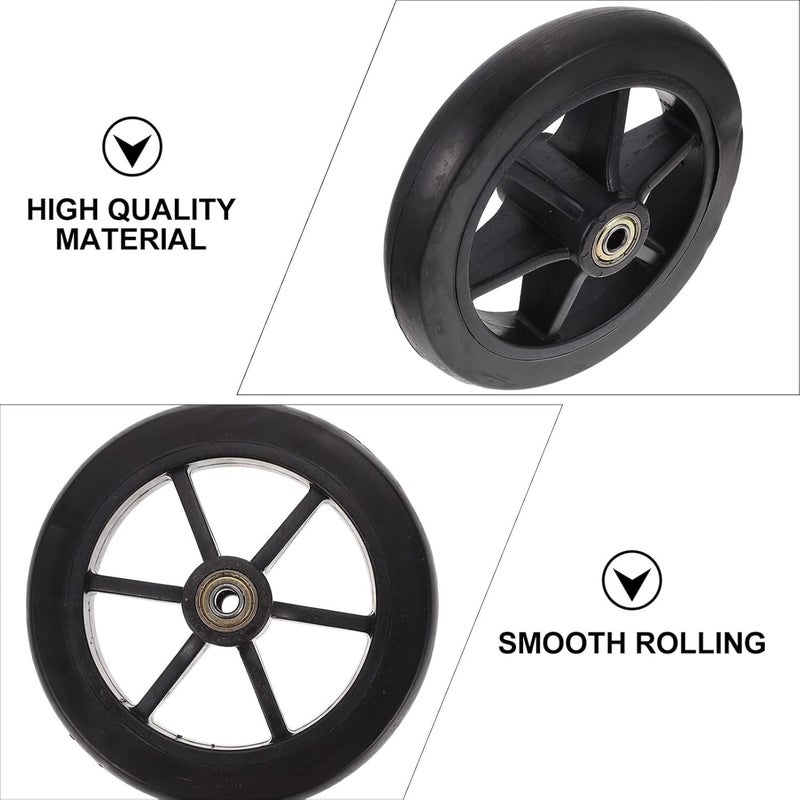 woobles Wheelchair Rubber Wheel Wheelchair Front Castor Wheels Replacement: Parts Universal Fit 6 Inch 4pcs Black Wheel Replacement Parts Black 6 Inch - Image 5