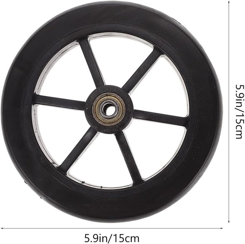 woobles Wheelchair Rubber Wheel Wheelchair Front Castor Wheels Replacement: Parts Universal Fit 6 Inch 4pcs Black Wheel Replacement Parts Black 6 Inch - Image 3