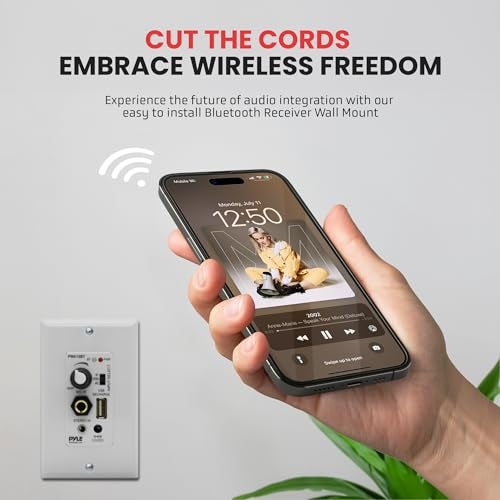 Pyle Bluetooth Receiver Wall Mount - in-Wall Audio Control with Built-in Amplifier | USB, Microphone, Aux (3.5mm) Input | Terminal Block | Connect 2 Speakers | 100 Watt - PWA15BT.5 - Image 4