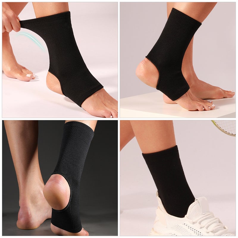 1 Pair Adult Support for Sports, Compression for Basketball, Soccer, Running, and More, Black, , Adult Size, Guard for Sprained Ankles - Image 3