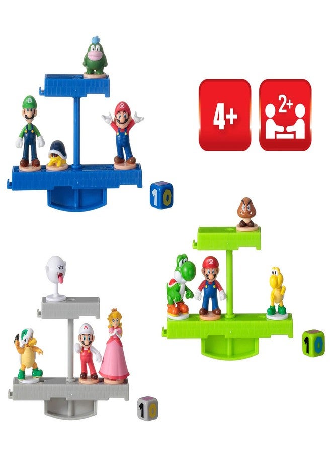 Epoch Games Super Mario Balancing Game Bundle, 3 Tabletop Action Games for Ages 4+ with 12 Collectible Super Mario Action Figures, Multi (7386) - Image 2