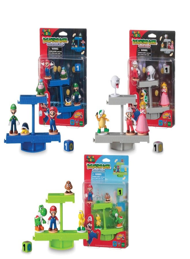 Epoch Games Super Mario Balancing Game Bundle, 3 Tabletop Action Games for Ages 4+ with 12 Collectible Super Mario Action Figures, Multi (7386) - Image 1
