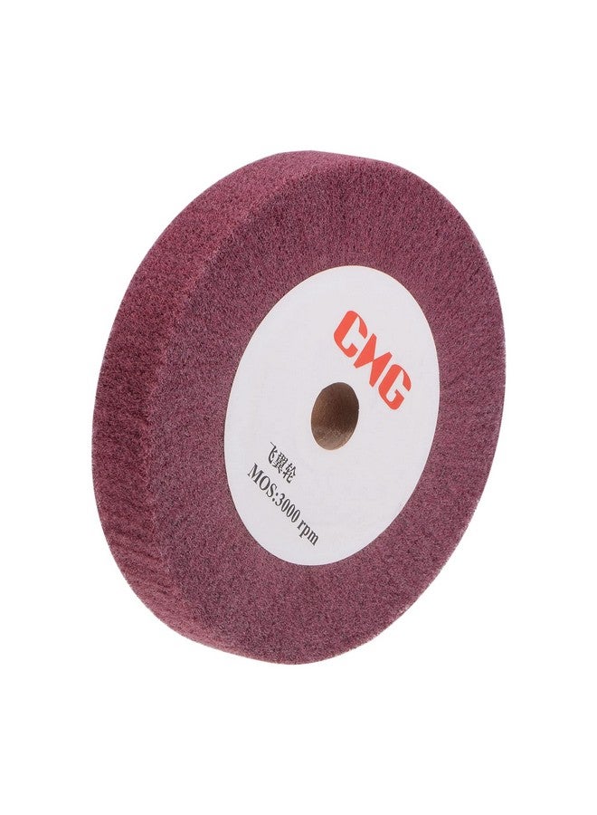 uxcell 150mm x 25mm 320 Grit Non-Woven Polishing Burnishing Wheel Nylon Wire Drawing Abrasive Flap Wheel for Stainless Steel Copper Red - Image 1