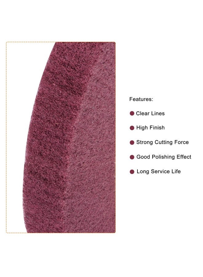 uxcell 150mm x 25mm 320 Grit Non-Woven Polishing Burnishing Wheel Nylon Wire Drawing Abrasive Flap Wheel for Stainless Steel Copper Red - Image 3