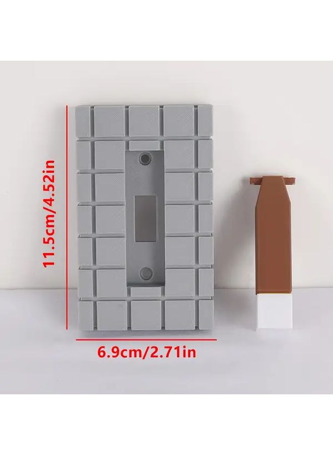 Polychrome Textured Brick Light Switch Cover Easy Install No Wiring Home Decor - Image 3