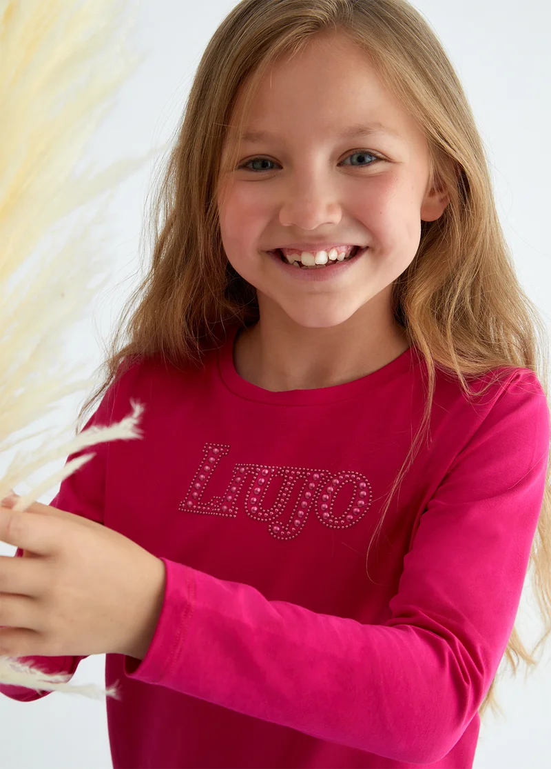 Liu Jo T-shirt with logo and gemstones