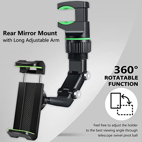 PKYAA Rearview Mirror Phone Mount Holder for Car, 360° Rotating , Multifunctional Mount Phone and GPS Holder Universal Car Phone Holder for All Smartphones - Image 2
