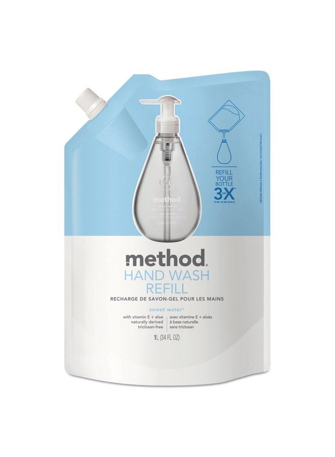 Method 00652 Gel Hand Wash Refill, Sweet Water, 34 oz Pouch - Image 1
