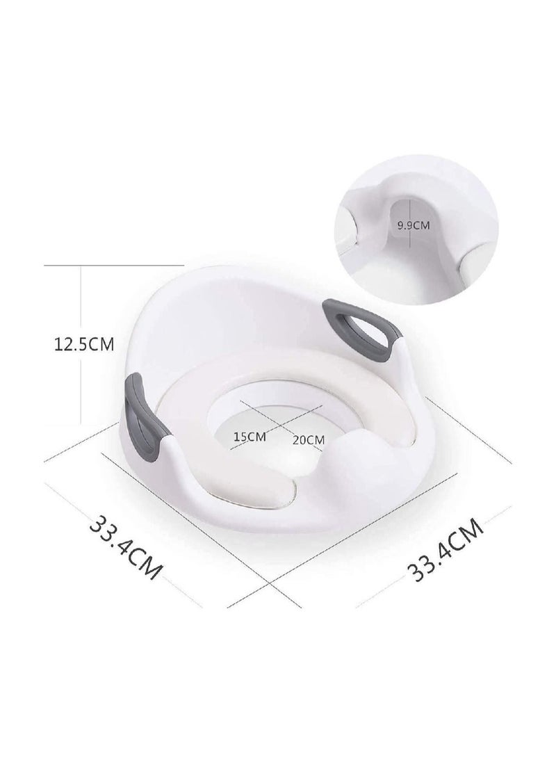 Delfino Babyclub Potty Training Toilet Seat for Kids Toddlers Boys Girls Toilet Trainer Ring with Handle with Backrest Red  - Image 2