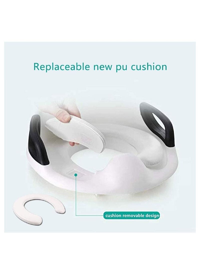 Delfino Babyclub Potty Training Toilet Seat for Kids Toddlers Boys Girls Toilet Trainer Ring with Handle with Backrest Red  - Image 3