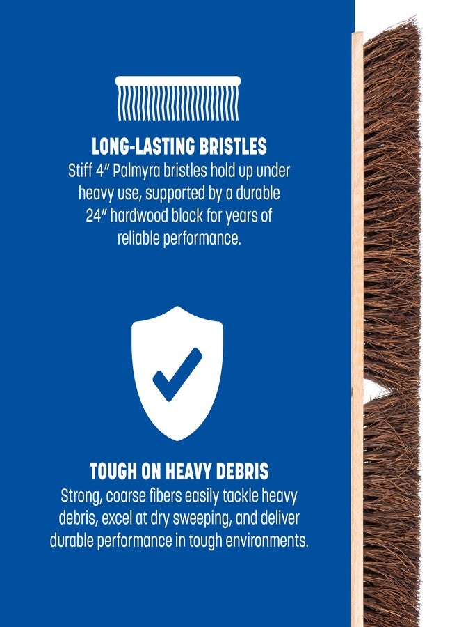 SPARTA Flo-Pac Garage Sweep with Palmyra Bristles, Heavy Duty Broom Head for Indoor and Outdoor Use on Rough Surfaces, 24" Long, 1 Count, Natural - Image 4