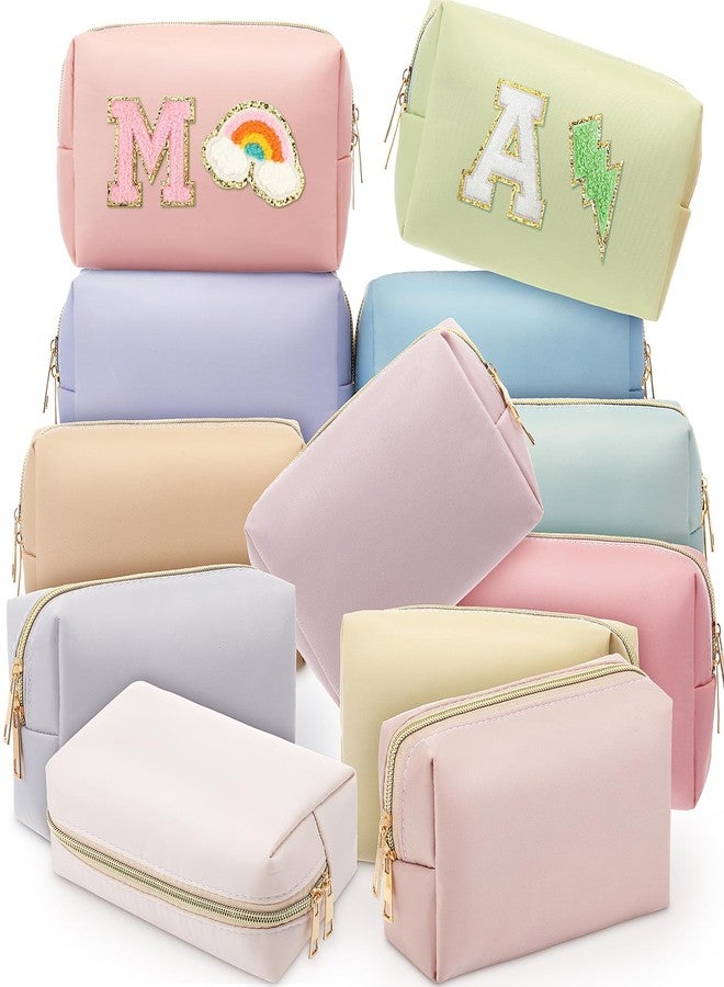 Kigeli 12 Pcs Nylon Makeup Bag Cosmetic Pouches Preppy Cosmetic Bag bulk for Women Waterproof Travel Zipper Organizer Little Outdoor Accessory Makeup Pouches Set(Morandi) - Image 1