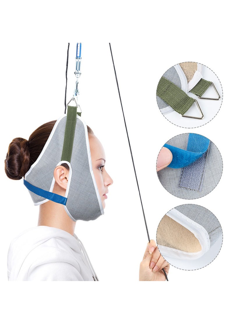 Generic Over Door Hanging Neck Traction Kit Cushion Belt Brace Adjustable Cervical Correction Stretcher Back Head Massager Pain Relief  - Image 1