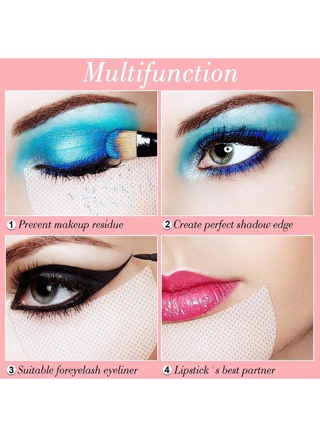 Zhanmai 600 Pieces Eyeshadow Pad Shield Eyeshadow Patches White Eyeshadow Stencils Under Eye Pads Prevent Makeup Residue for Eyelash Extensions Lip Makeup, Half-Moon Shape - Image 1